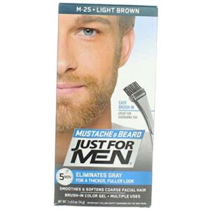 JUST FOR MEN Brush-In Color Gel, Mustache & Beard M-25 Light Brown 1 Each (Pack of 6) - Image 1