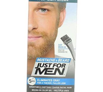 JUST FOR MEN Brush-In Color Gel, Mustache & Beard M-25 Light Brown 1 Each (Pack of 6)