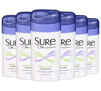 Sure Anti-Perspirant & Deodorant Invisible Solid Fresh & Cool 2.60 oz (Pack of 6)