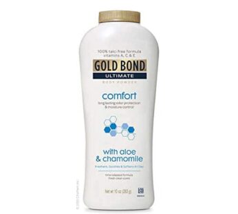 Gold Bond Ultimate Comfort Body Powder 10 oz. (Pack of 3), Talc-Free Formula with Aloe & Chamomile
