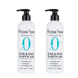 Original Sprout Hair and Body Baby Wash. Organic Vegan Baby Shampoo and Body Wash for Sensitive Skin. 12 Fl Oz (Pack of 2) - Image 1