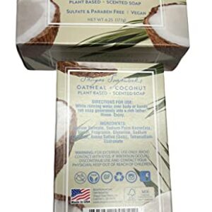 Shugar Soapworks Oatmeal & Coconut soap (pack of 4) - Image 3