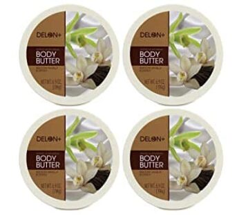 DELON Intense Moisturizing Body Butter, Smooth Vanilla, 4 Count