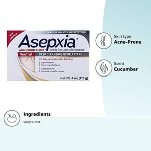 Asepxia Deep Cleansing Gentle Care Acne Treatment Hypoallergenic Bar Soap with Salicylic Acid, 4 Ounce - Image 8