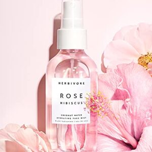 HERBIVORE Rose Hibiscus Coconut Water Hydrating Face Mist ? Natural Dewy Glow, Organic Rose Water + Vegan Hyaluronic Acid, Plant-Based, Vegan, Cruelty - Image 5