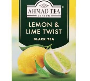 Ahmad Tea Black Tea, Lemon & Lime Twist Teabags, 20 ct (Pack of 1) – Caffeinated & Sugar-Free