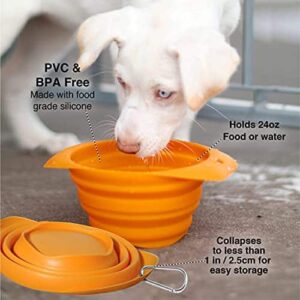 Kurgo Collaps-A-Bowl for Dogs, Collapsible Travel Dog Bowl, Pet Food & Hiking Water Bowl, Food Grade Bowl for Dogs, Travel Accessories for Pets, inclu - Image 2