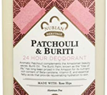 Nubian Heritage Patchouli & Buriti 24 Hour Deodorant Stick, 2.25 Ounce