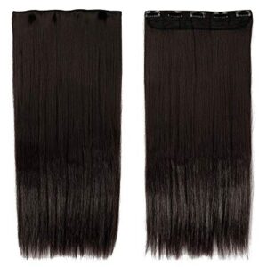 S-noilite 30"/29" Straight Curly 3/4 Full Head One Piece 5clips Clip in Hair Extensions Long Poplar Style for Women Gifts 22colors (30" - Straight, da - Image 2