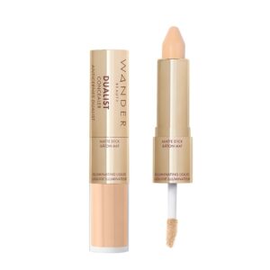 Wander Beauty Dualist Matte and Illuminating Concealer Makeup - Fair - Dual-Ended Matte Concealer Stick + Liquid Concealer - Full Coverage Concealer B - Image 1