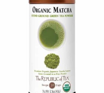 The Republic of Tea Organic Full-Leaf Japanese Matcha Green Tea Powder, 1.5 Oz Tin | Steeps 30 Cups