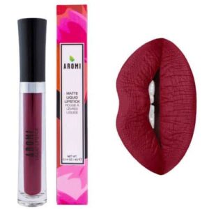 Aromi Maroon Burgundy Liquid Lipstick | Bordeaux Wine Lip Color with Blue Undertones, Vegan, Cruelty-free, Waterproof, Long-lasting (Red Dahlia) - Image 1