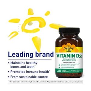 Country Life Vitamin D3 2500 IU Soft Gels, Larger, 200 sg, 200 Count - Image 4