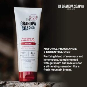 The Grandpa Soap Company Shampoo - Purifying With Rosemary and Lemongrass Oils, Leaves Scalp and Hair Feeling Clean and Fresh, All Hair Types, Vegan, - Image 5