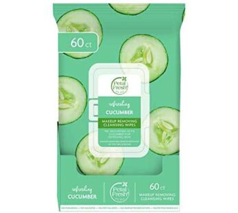 Petal Fresh Refreshing Cucumber Makeup Removing, Cleansing Towelettes, Gentle Face Wipes, Daily Cleansing, Vegan and Cruelty Free, 60 count