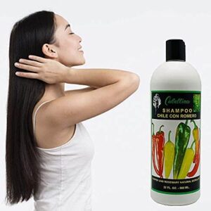 Cabellina Chile con Romero Shampoo, Cleans and Refresh, 32 FL OZ, Bottle,Green - Image 3