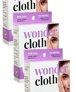 Wonder Cloth (Pack of 3) - All Natural Make-Up Remover Cloth, Removes Makeup Instantly with Just Water, Cleanses and Exfoliates, Machine Washable - Image 1