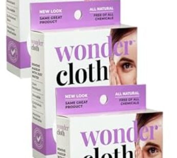 Wonder Cloth (Pack of 3) – All Natural Make-Up Remover Cloth, Removes Makeup Instantly with Just Water, Cleanses and Exfoliates, Machine Washable