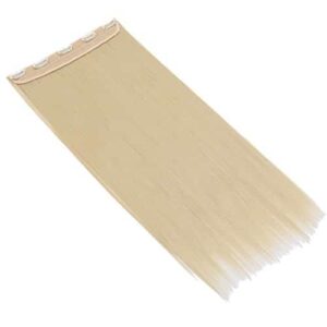 S-noilite Salon 26" Straight Bleach Blonde One Piece 5 Clips Clip In Hair Extensions Fashion Design Lady Women 5A Synthetic(Bleach Blonde) - Image 5