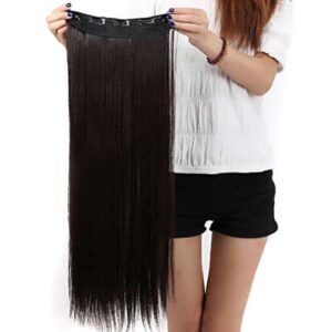 S-noilite 30"/29" Straight Curly 3/4 Full Head One Piece 5clips Clip in Hair Extensions Long Poplar Style for Women Gifts 22colors (30" - Straight, da - Image 4