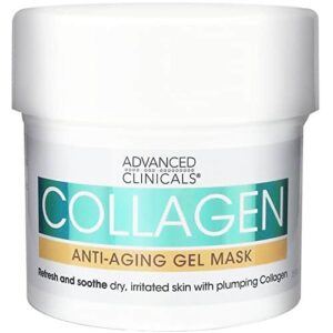 Advanced Clinicals Collagen Gel Facial Mask Anti Aging Skin Care Moisturizer W/Coconut Oil & Rosewater, Skin Plumping Face Mask Reduces Wrinkles, Dry - Image 5