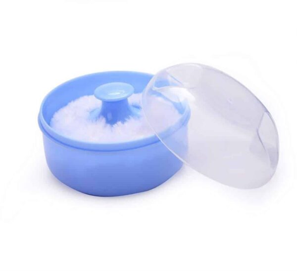 Colorsheng Pack of 2 Baby Body Cosmetic Powder Puff Sponge Box Case Container (Blue/Pink) - Image 2