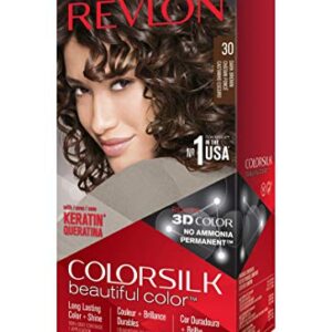 Revlon ColorSilk Permanent Color, Dark Brown 30, 2 pack - Image 1