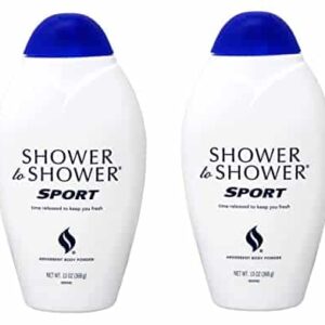 Shower to Shower Absorbent Body Powder, Sport, 13-Ounce Bottles (Pack of 2) - Image 1