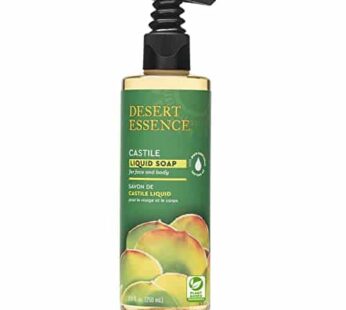 Desert Essence, Tea Tree Oil Liquid Castile Soap 8.5 fl. oz. – Non-GMO – Gluten Free – Vegan – Cruelty Free – Olive Oil Base – Eco-Harvest Tea Tree Oi