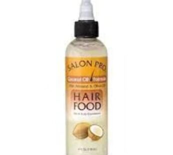 Salon Pro Hair Food, Coconut Oil With Almond & Olive Oil, 4 Ounce