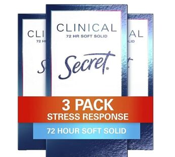 Secret Antiperspirant Clinical Strength Deodorant for Women, Soft Solid, Stress Response, 1.6 Oz, (Pack of 3)