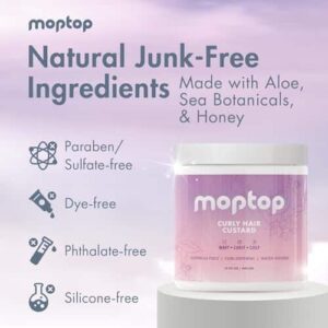 MopTop Curl Custard Gel for Fine, Thick, Wavy & Kinky-Coily Hair - Anti Frizz Moisturizer, Curl Definer & Lightweight Activator with Aloe, Great for D - Image 4