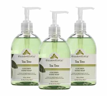 Essentials by Clearly Natural Glycerin Liquid Hand Soap, Tea Tree, 3-Fluid Ounce, Pack of 3