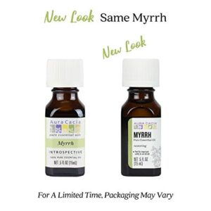 Aura Cacia 100% Pure Myrrh Essential Oil, 0.5 fl. oz, Balsamic, Warm Spicy Aroma, Centering & Meditative Restoring Myrrh Oil - Image 4