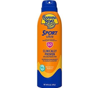 Banana Boat Sport Ultra SPF 50 Sunscreen Spray, 6oz | Banana Boat Sunscreen Spray SPF 50, Oxybenzone Free Sunscreen, Sport Sunscreen Sunblock, Spray O