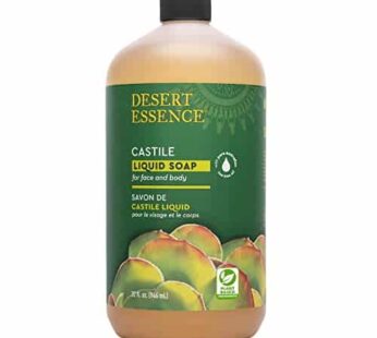 Desert Essence Castile Liquid Soap With Eco-Harvest Tea Tree Oil – 32 Fl Oz – Face & Body Cleansing – Coconut & Olive Oil – May Diminish Imperfections
