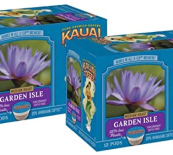 Kauai Coffee Garden Isle Medium Roast, Single Serve Cups, 24 Count