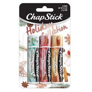 Chapstick Holiday Collection 2017, Pack of 3, Holiday Cinnamon, Caramel Creme & Holiday Cocoa, 0.15 Oz Ea - Image 1