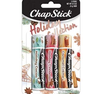 Chapstick Holiday Collection 2017, Pack of 3, Holiday Cinnamon, Caramel Creme & Holiday Cocoa, 0.15 Oz Ea