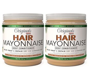 Originals By Africa’s Best Hair Mayonnaise Conditioner, 2 Pack, 15 oz Jar, Enriched with Natural Botanical Herbal Extracts and Olive Oil to Deep Condi