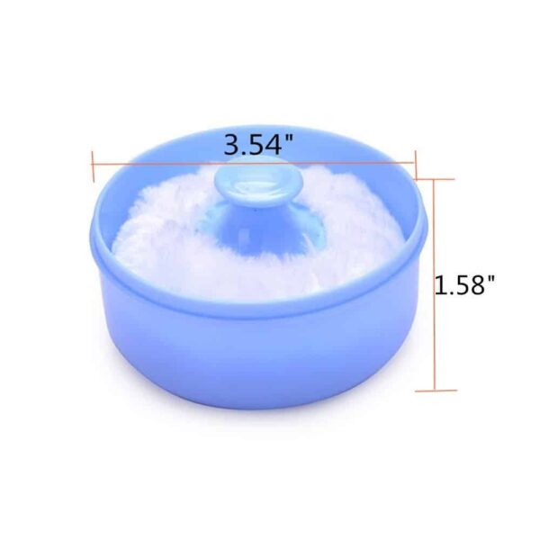 Colorsheng Pack of 2 Baby Body Cosmetic Powder Puff Sponge Box Case Container (Blue/Pink) - Image 3