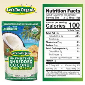 Let's Do...Organic Shredded, Unsweetened Coconut, 8 Ounce Packages (Pack of 12) - Image 3