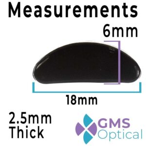 GMS Optical? 2.5mm Anti-slip Adhesive Contoured Soft Silicone Eyeglass Nose Pads with Super Sticky Backing - 5 Pair (Black) - Image 2