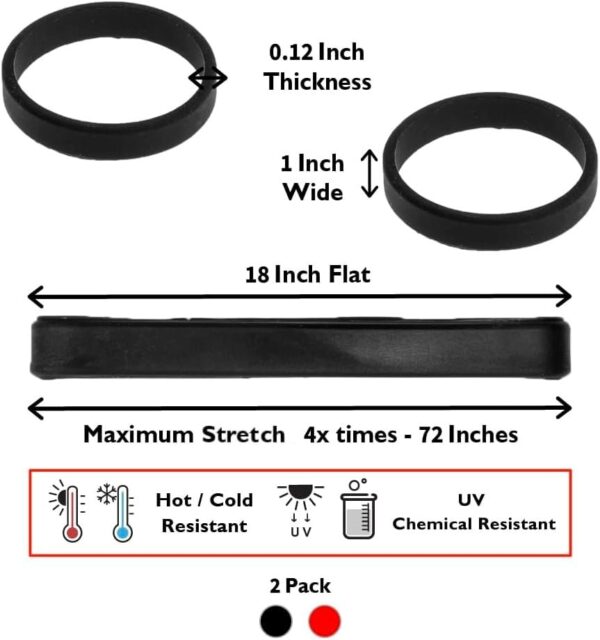 GRIFITI Band Joes 18" x 1", 36" Circumference, 11.46" Diameter 2 Pack Insanely Stretchy Jumbo Outdoors Large Rubberbands Size Giant Office, Art, Cooki - Image 2