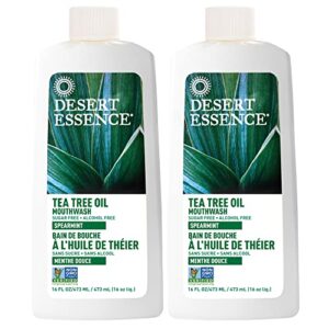 Desert Essence: Tea Tree Oil & Spearmint Mouthwash, 16 oz (2 pack) - Image 1