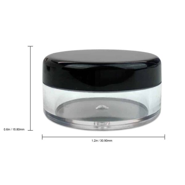 Beauticom 5G/5ML Round Clear Jars with Black Lids for Makeup, Lotion, Creams, Eyeshadow, Cosmetic Product Samples (Quantity: 100pcs) - Image 2