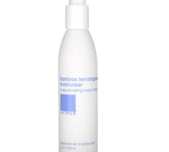 LATHER Body Lotion – Bamboo Lemongrass Body Moisturizer – Daily Body Lotion for Soft & Hydrated Skin – Lightweight & Non-Greasy for All Day Moisture –