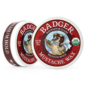 Badger - Mustache Wax, Medium Hold, Natural Mustache Wax, Certified Organic, Styling Facial Hair Wax, Moustache Wax, 0.75 oz - Image 3