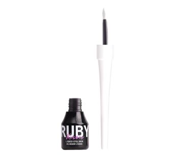 Ruby Kisses Classic Liquid Eyeliner, Smudgeproof Long Lasting Eye Makeup with Felt-Tip Applicator (1 PACK, White)