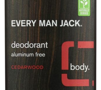 Every Man Jack Deodorant Aluminum Free, Cedarwood 3 oz (Pack of 4)